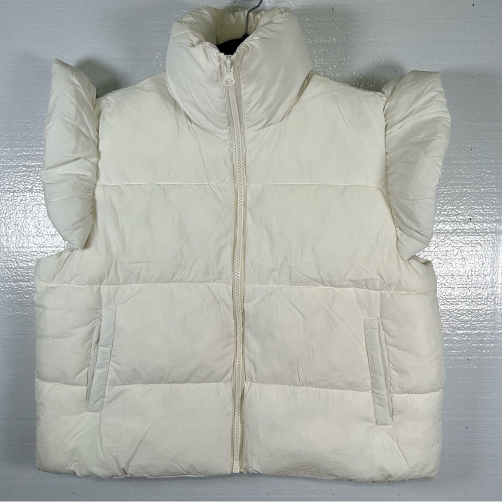 Simply Southern White Puffer Vest with Ruffle Sleeve Women’s Size XL/XXL NWT